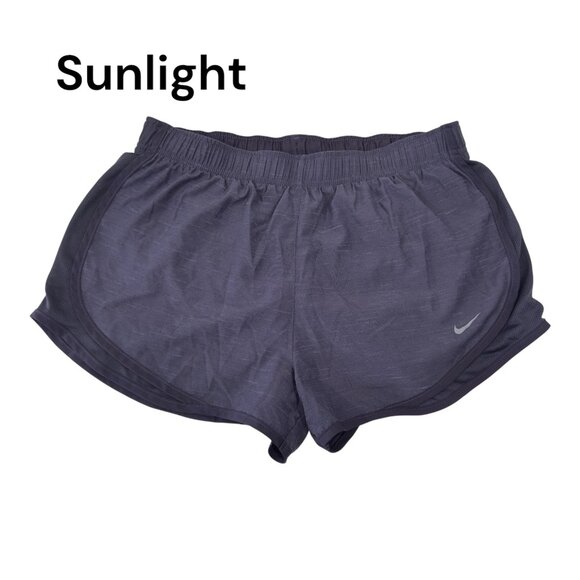 Nike Dri-Fit Womens Running Shorts Size L -Purple Lightweight Activewear - Picture 1 of 12